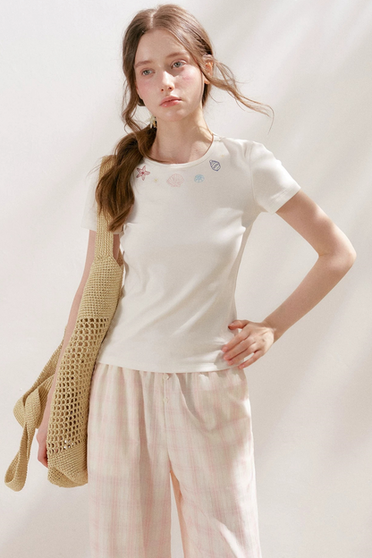 Linen Plaid Wide-Leg Pants