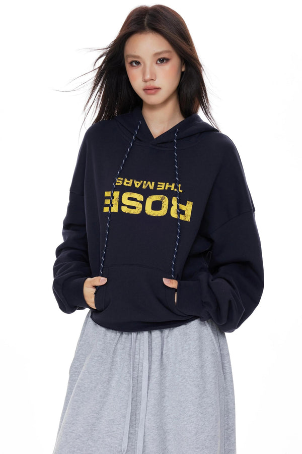 Vintage Red Hooded Sweatshirt