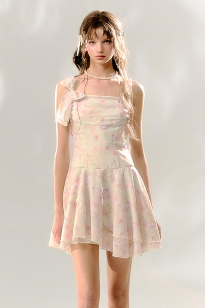 Love Butterfly Floral Waist Dress