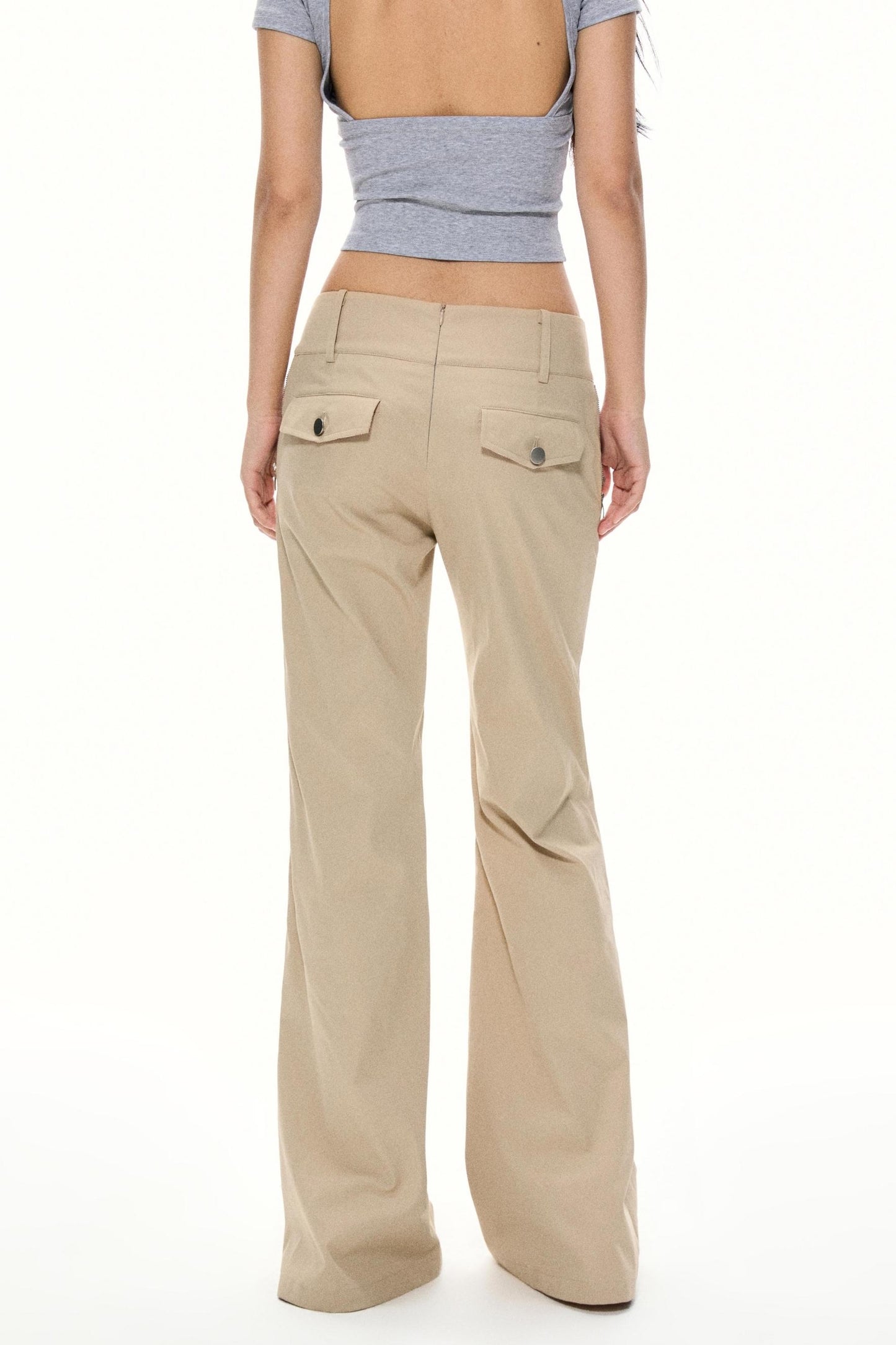 Vintage Khaki Wide-Leg Work Pants