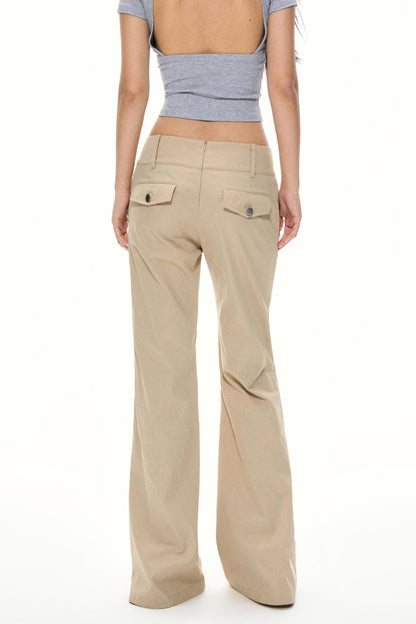 Vintage Khaki Wide-Leg Work Pants