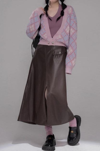 Halterneck Vest With Knit Sweater Set