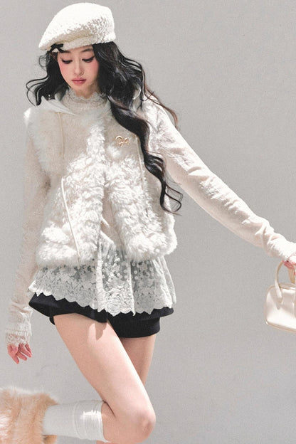 French Lamb Wool Vest Jacket