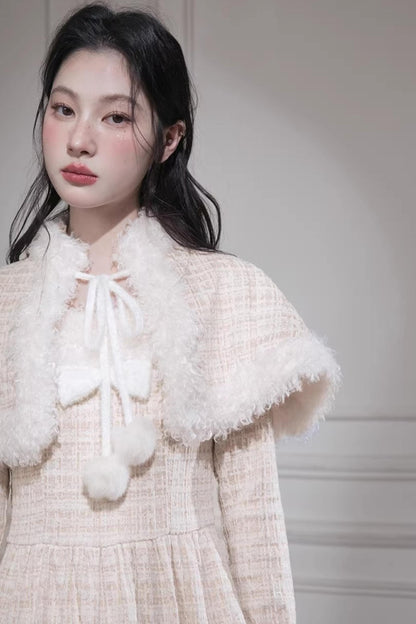 Vanilla Velvet Tweed Dress Set