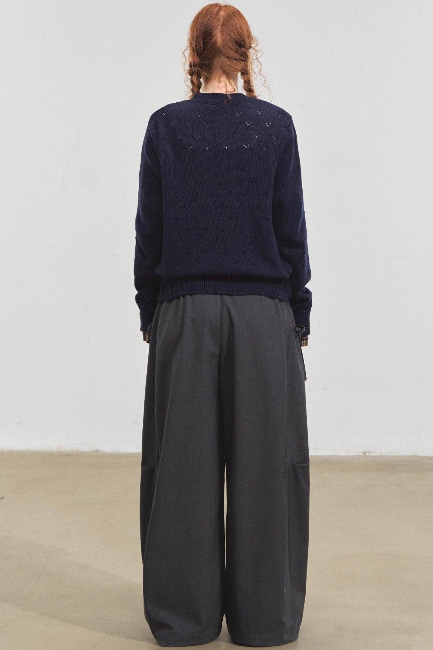 Vintage Check Lace-Up Cardigan