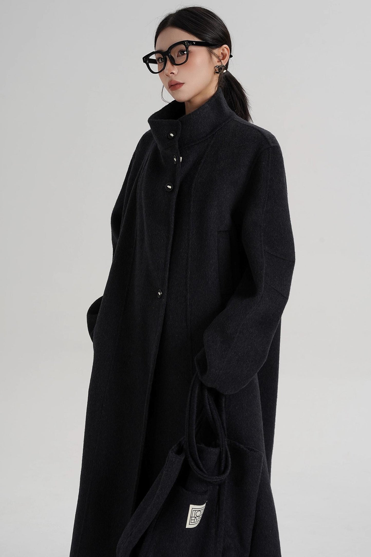 Temperament Stand-Up Woolen Coat