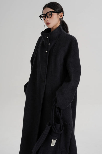 Temperament Stand-Up Woolen Coat