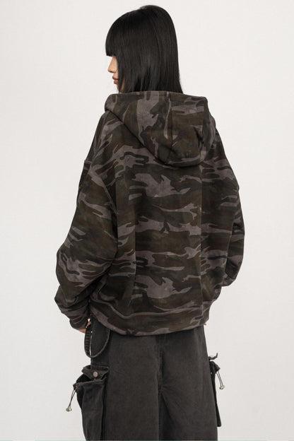 Autumn Vintage Hooded Reversible Jacket