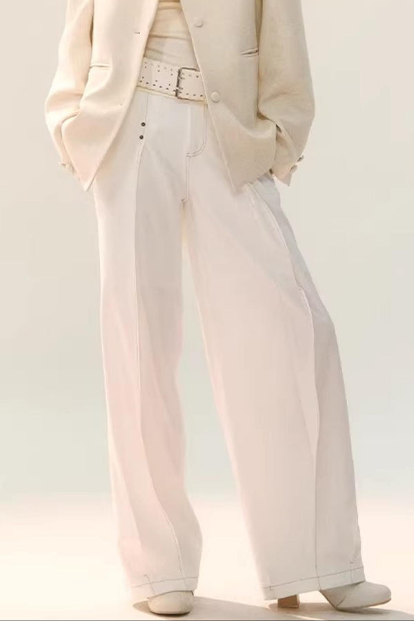 Double Pleated Wide-Leg Pants