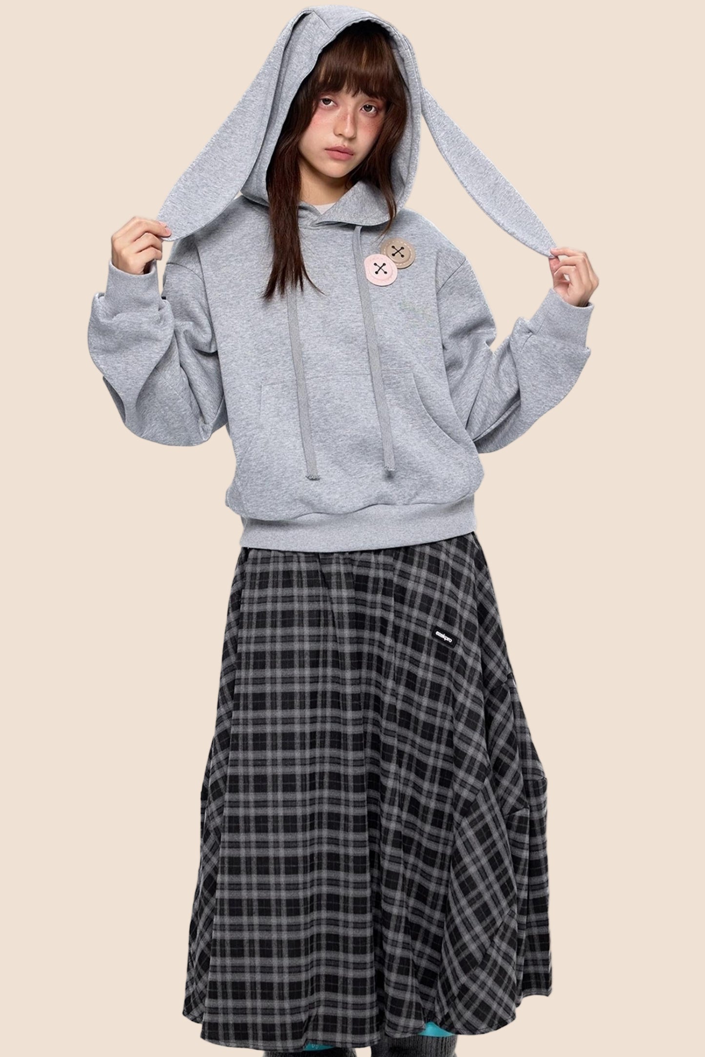 Retro Rabbit Drawstring Hoodie