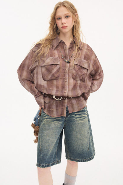 Distressed Denim Split Shorts