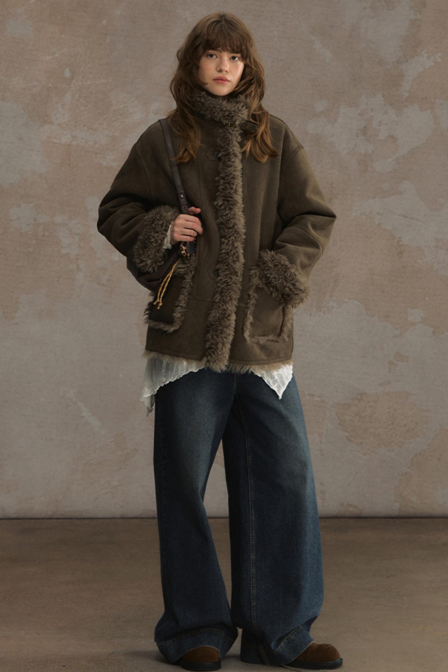 Winter Lamb Fur Deer Skin Jacket