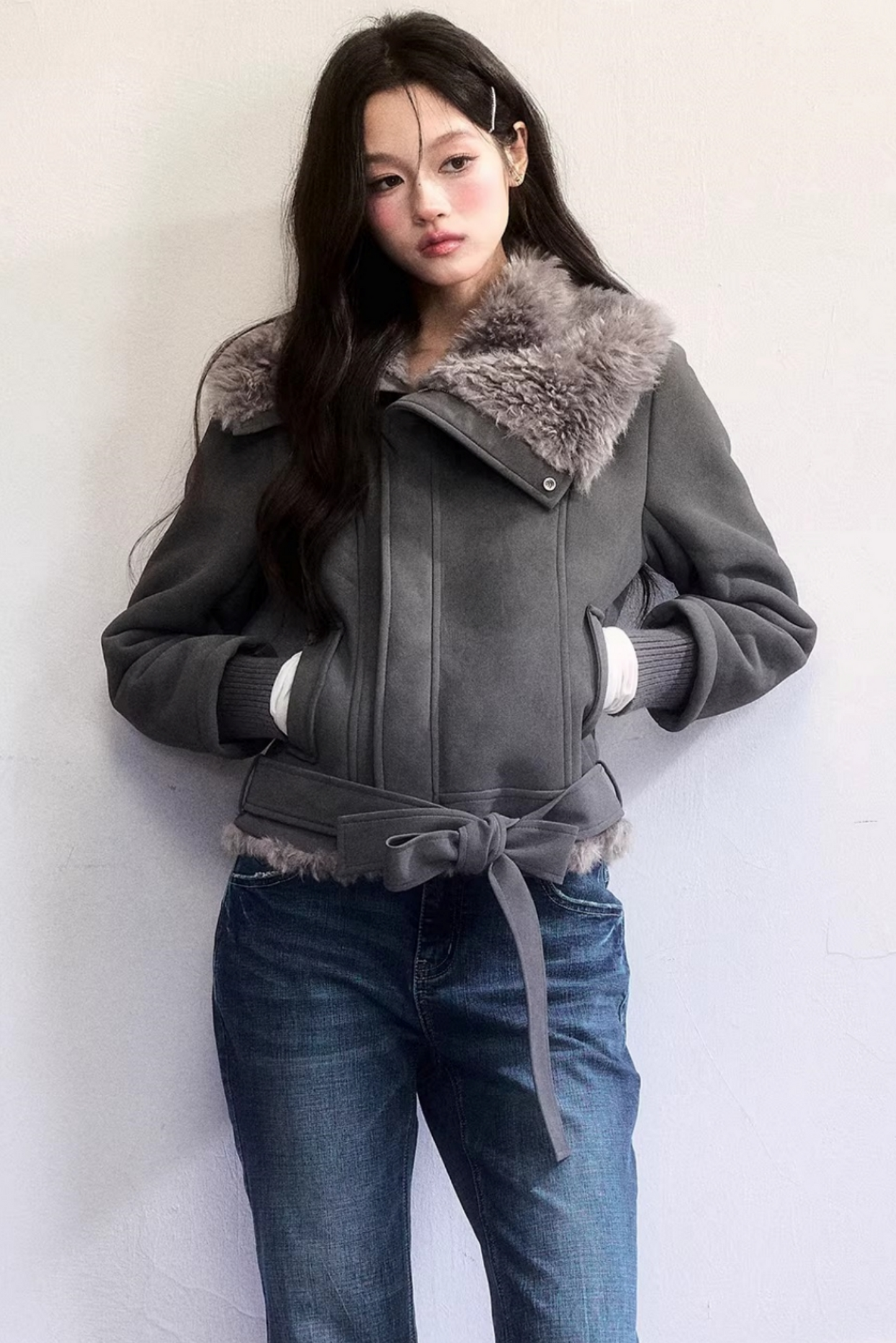 High-Sense Fur Collar Coat