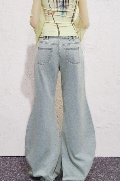 Split Sickle Pocket Heavy Jeans