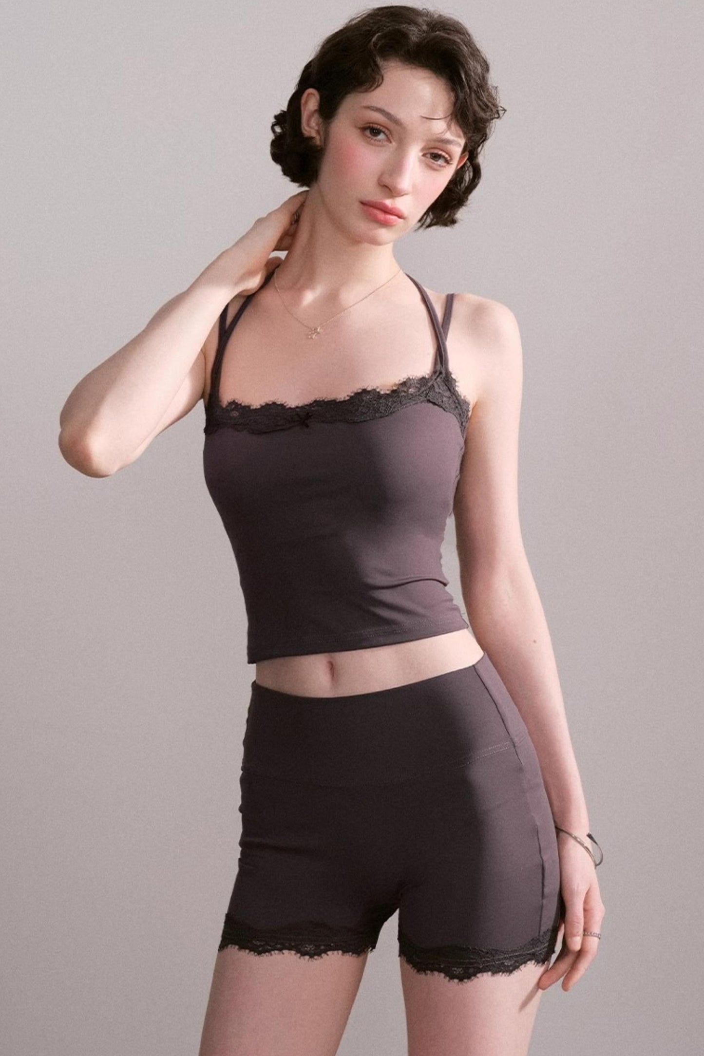 Lace V-Neck Sports Set-Up