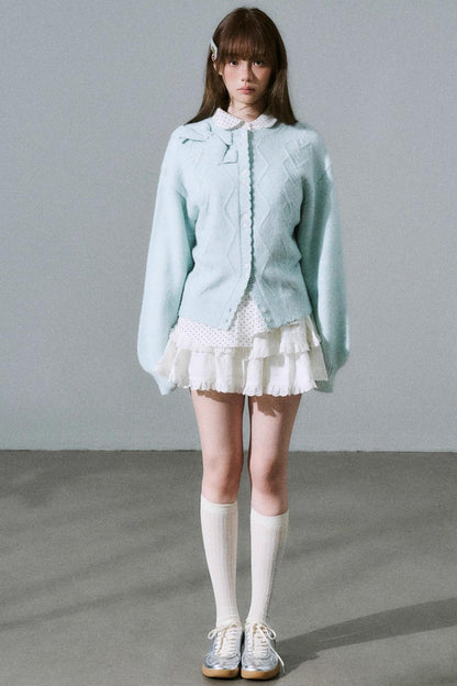 Moonlight Silhouette Sweet Wool Cardigan