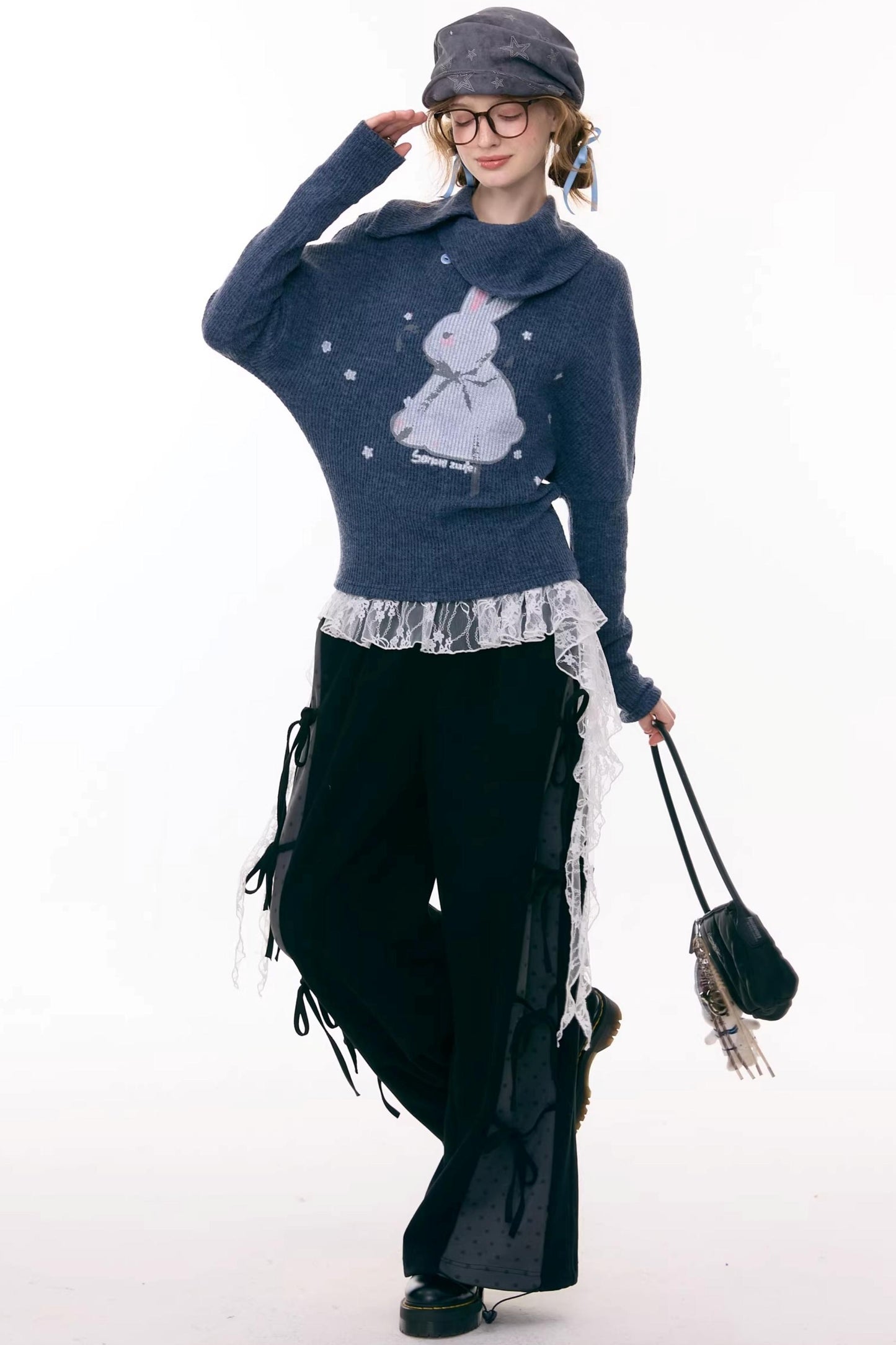 Deconstructed Bow Polka Dot Pants