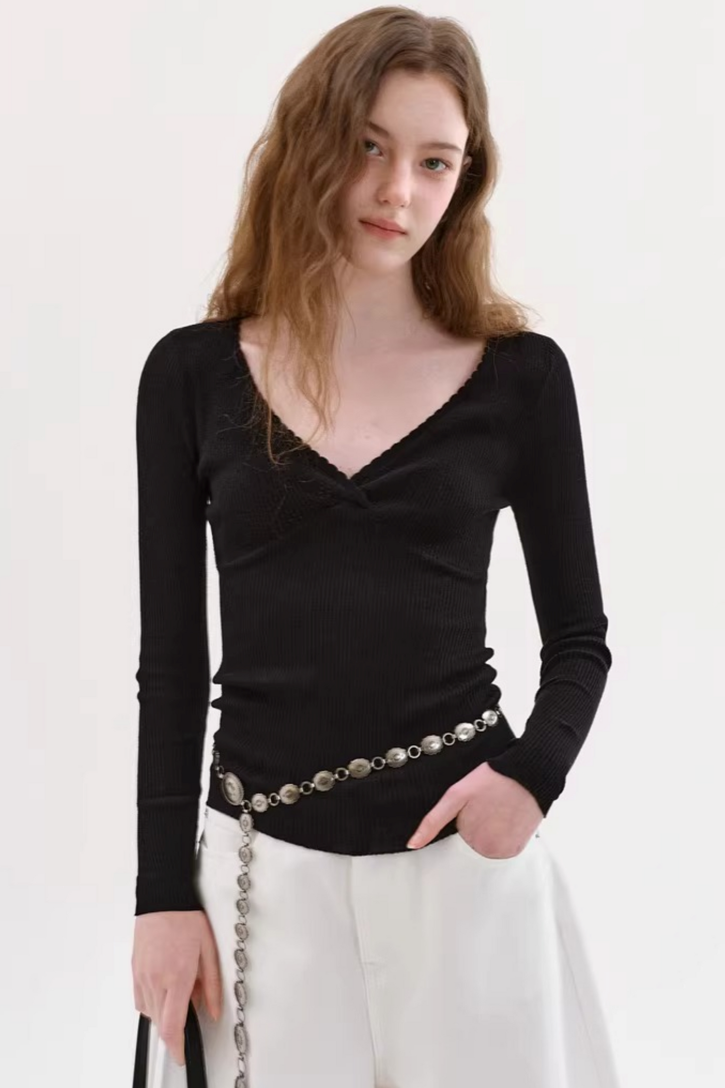 Pure Cotton Hollow Knit Top