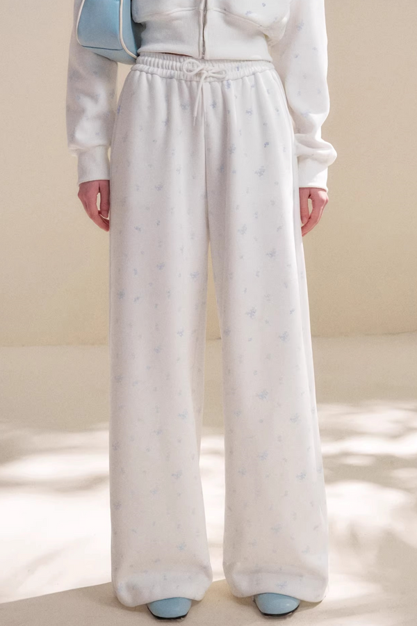 Rose Print Hooded Jacket Matching Set