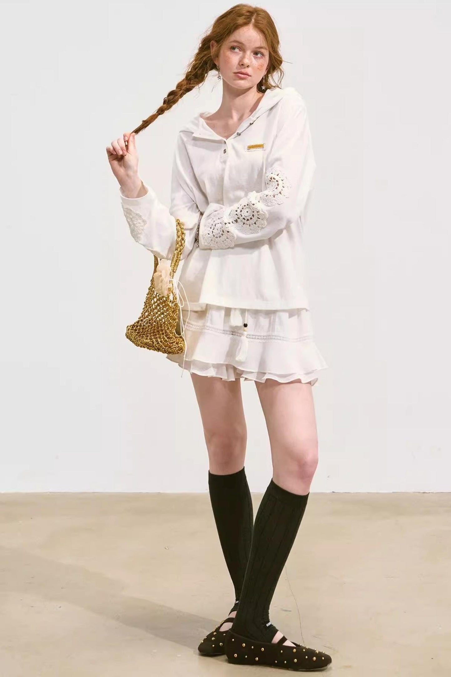 Breezy Lace Hoodie Tee