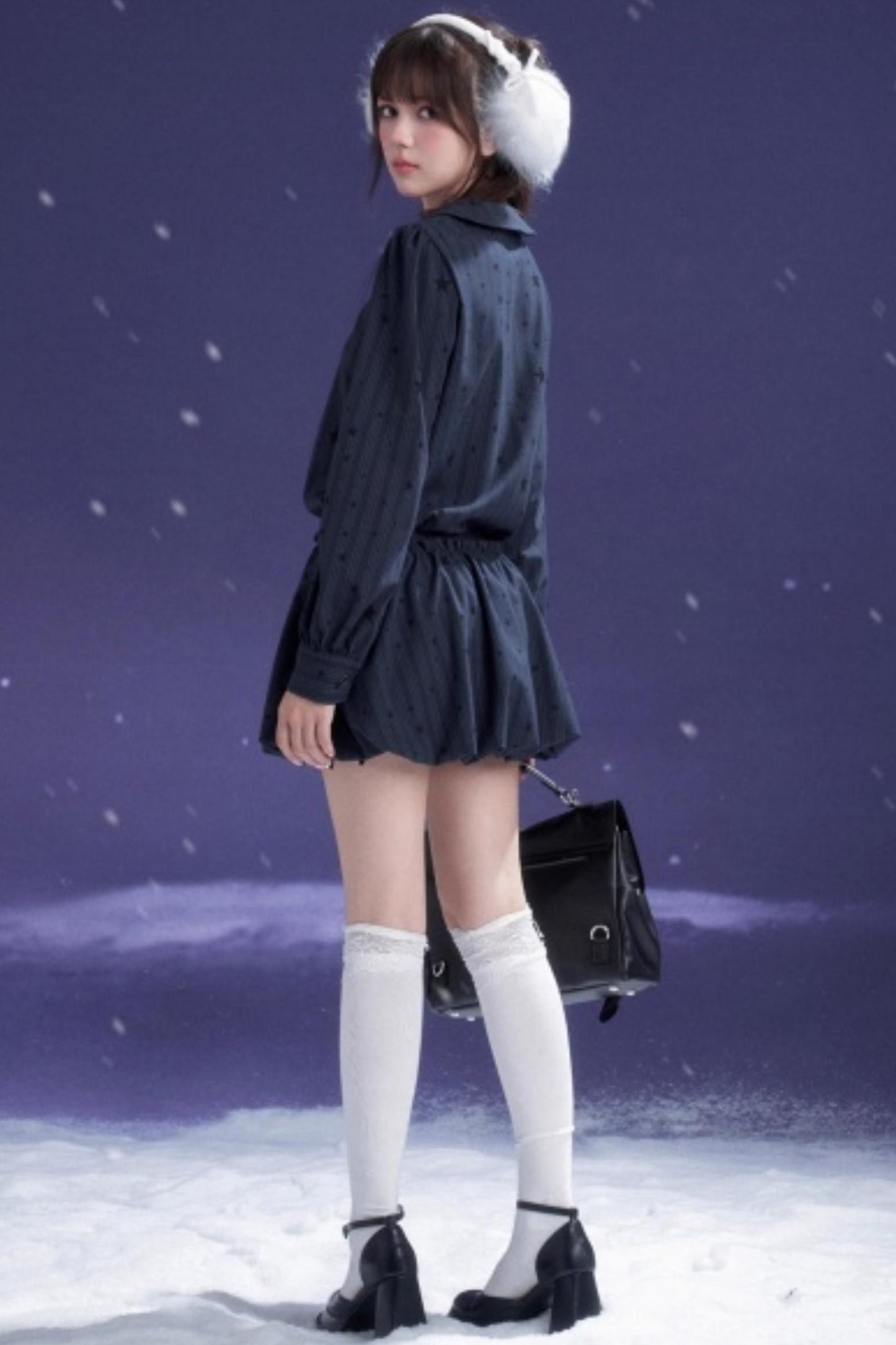 Dark Night Blue Bud Dress Set-Up