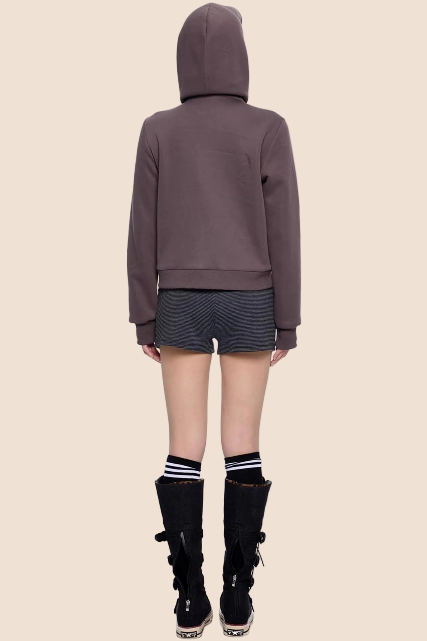 Gestreifter Dekonstruierter Kapuzenoberteil