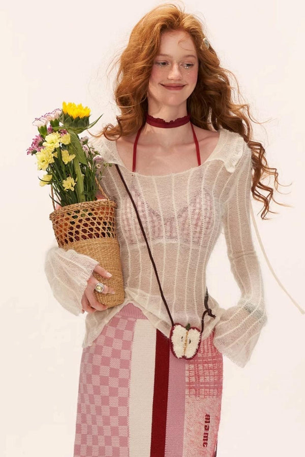 Striped Slim Hooded Top