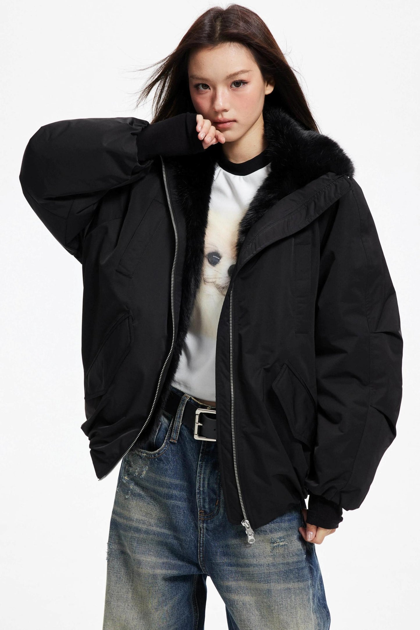 Winter Plush Fur Down Jacket