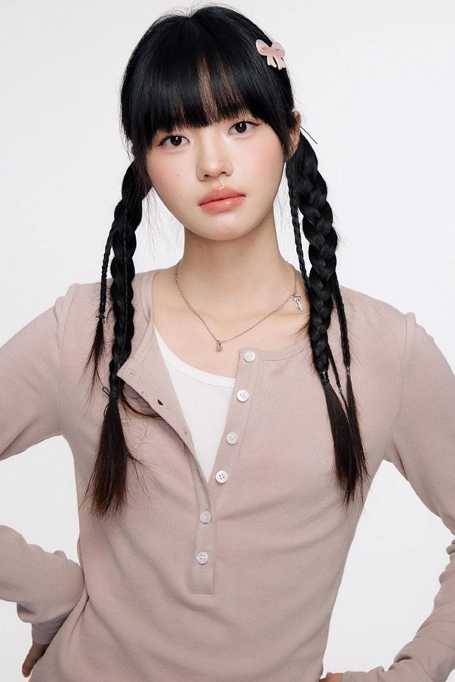 Open Front Long-Sleeved T-shirt & Vest Set-Up