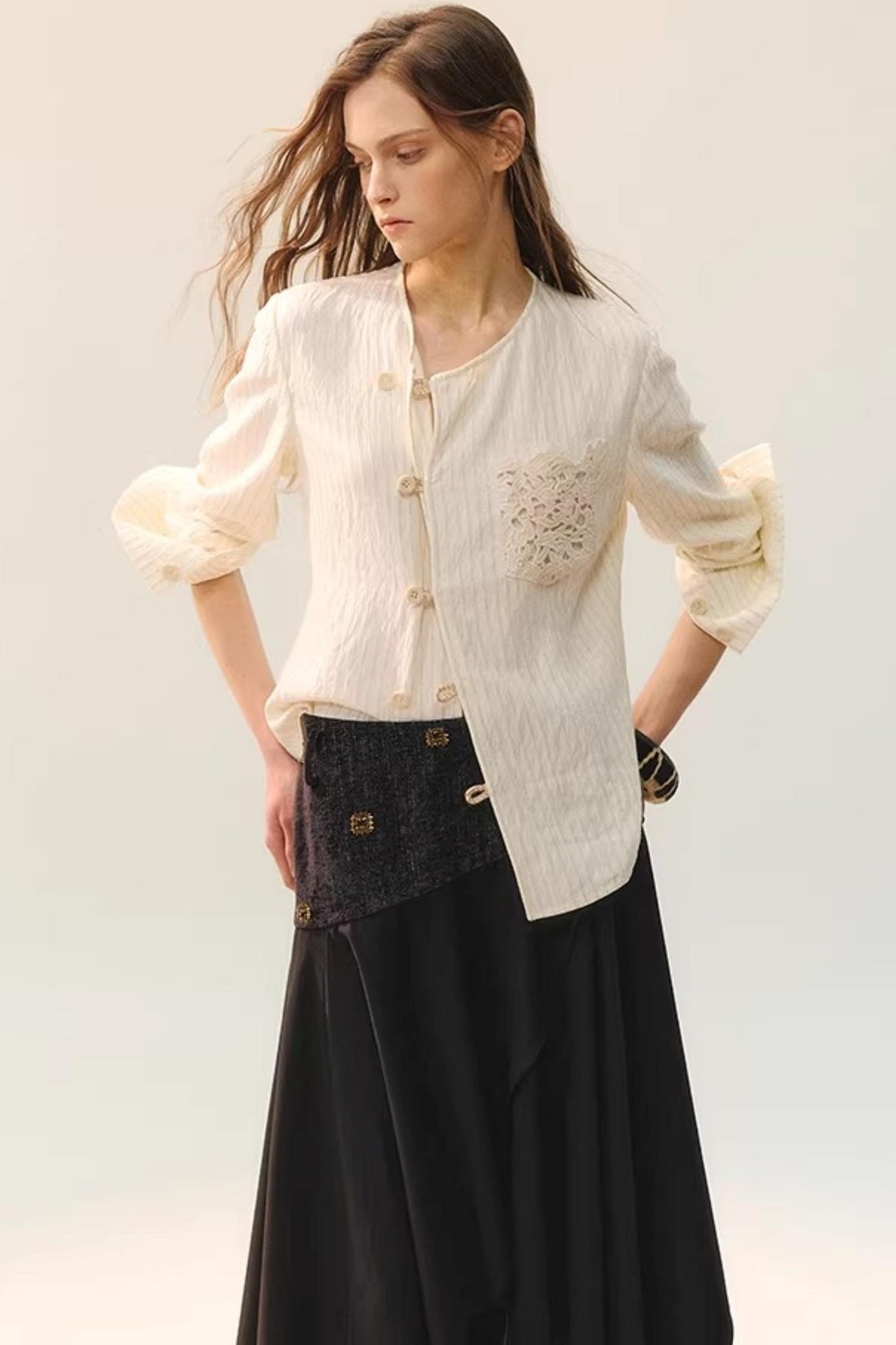 Moon Cage Linen Blouse