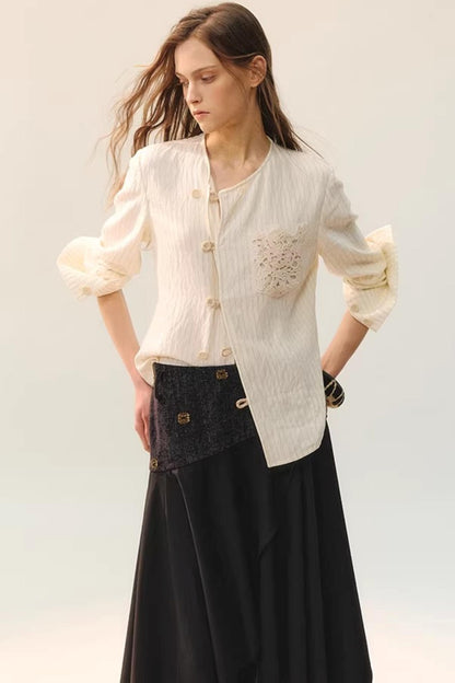 Moon Cage Linen Blouse