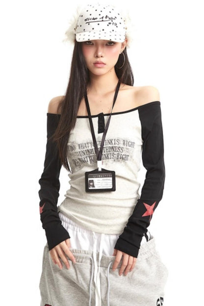 American Retro One-Shoulder Top