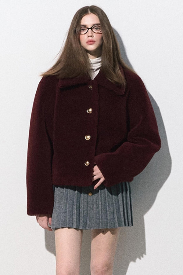 앙코르 레드 패셔너블 퍼 따뜻한 재킷 