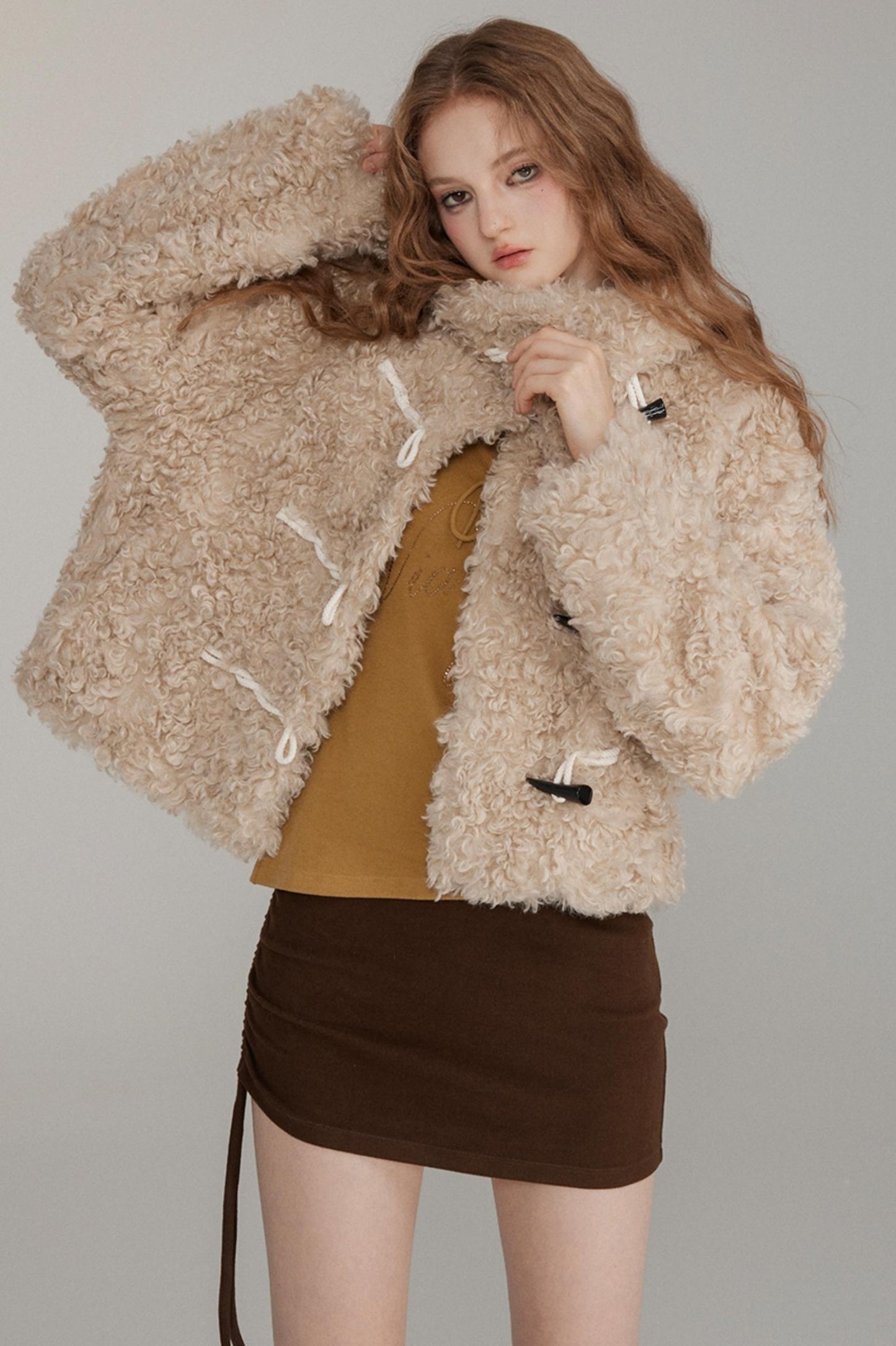 Curly Hair Lapel Winter Jacket