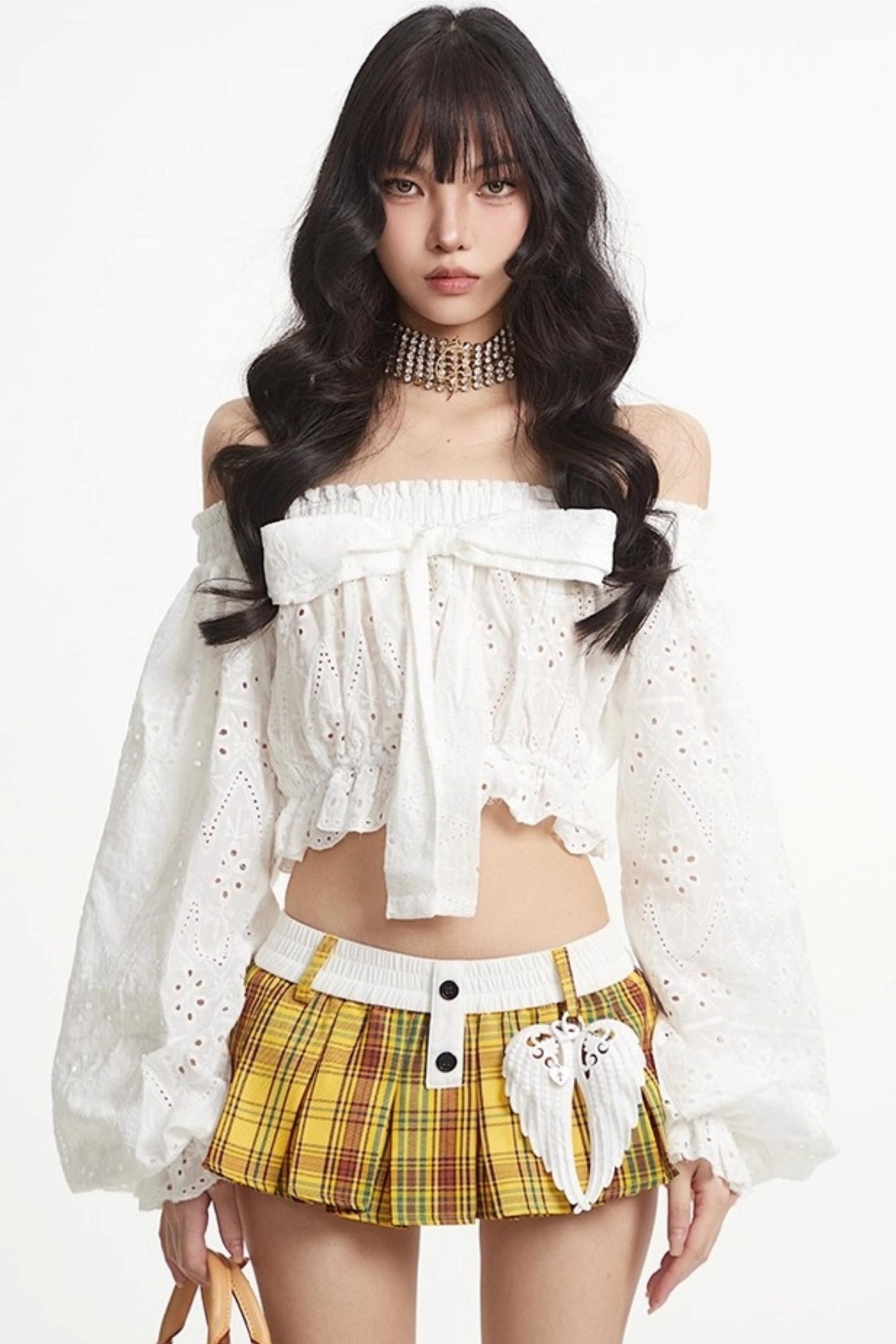 Vintage Puff One-Shoulder Long Sleeve Top