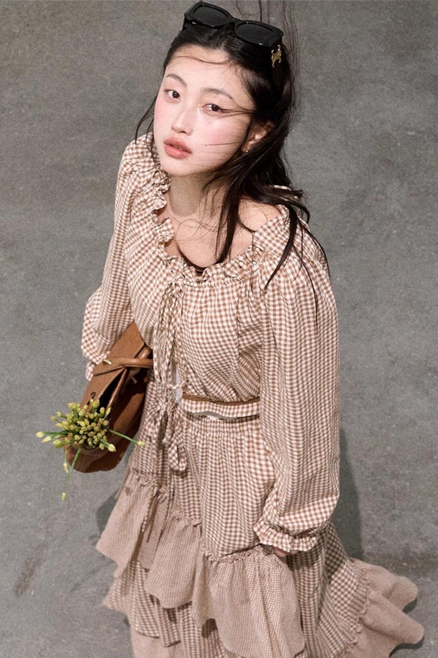 Preppy Cotton Strappy Cake Skirt Set-Up