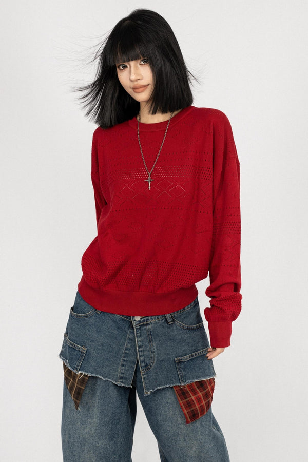 Simple Black Knitwear Sweater