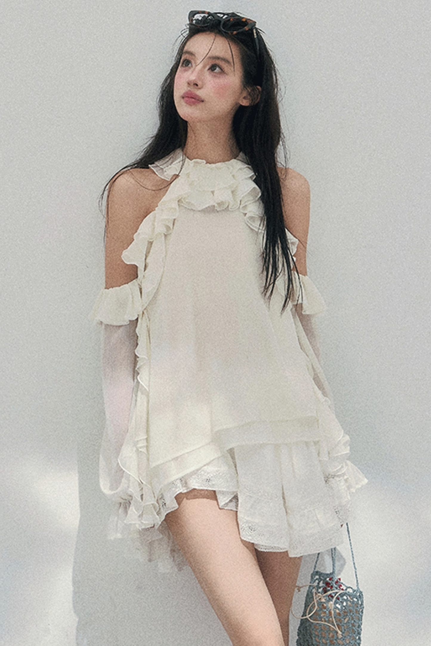 Ruffled Edge Off-Shoulder Top