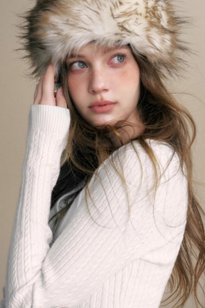 Fine Cable Knit Cardigan