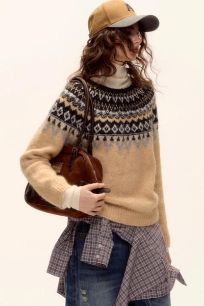 Wool Blend Fair Isle Sweater