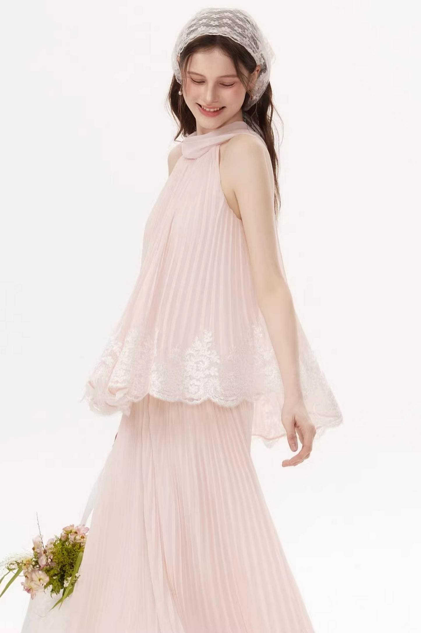 Embroidered Lace A-Line Dress