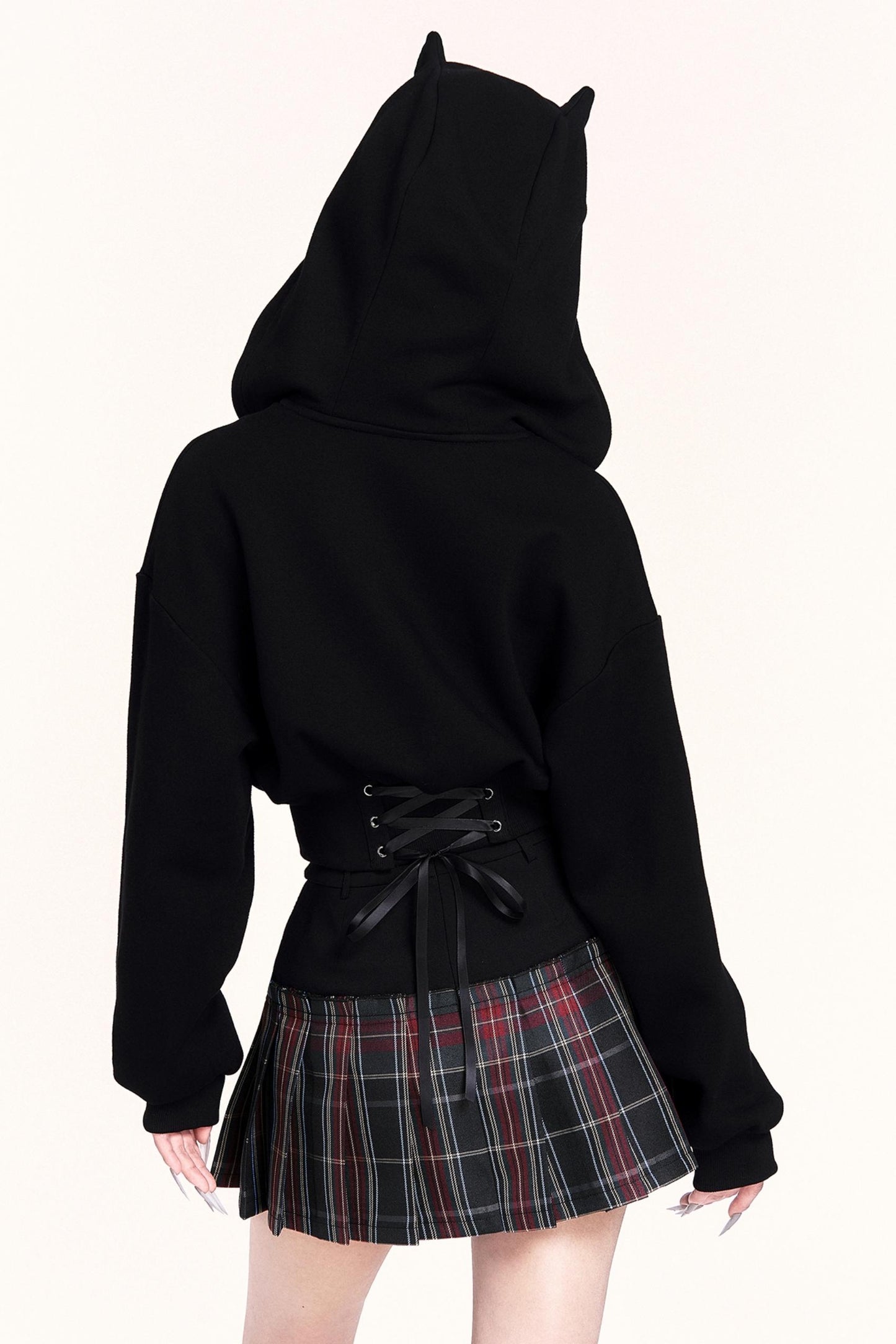 Plaid Patchwork Pleated Skirt