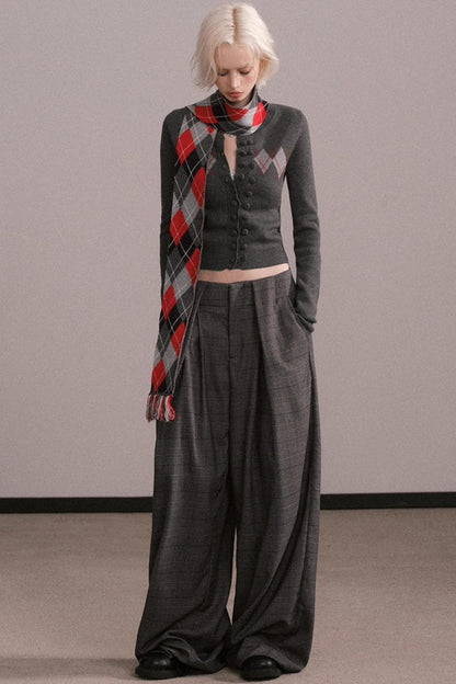 Slim-Fit Quilted Knit Sweater Set