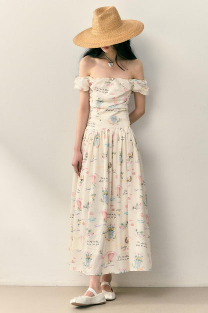 One-Shoulder Pleated Summer Dress