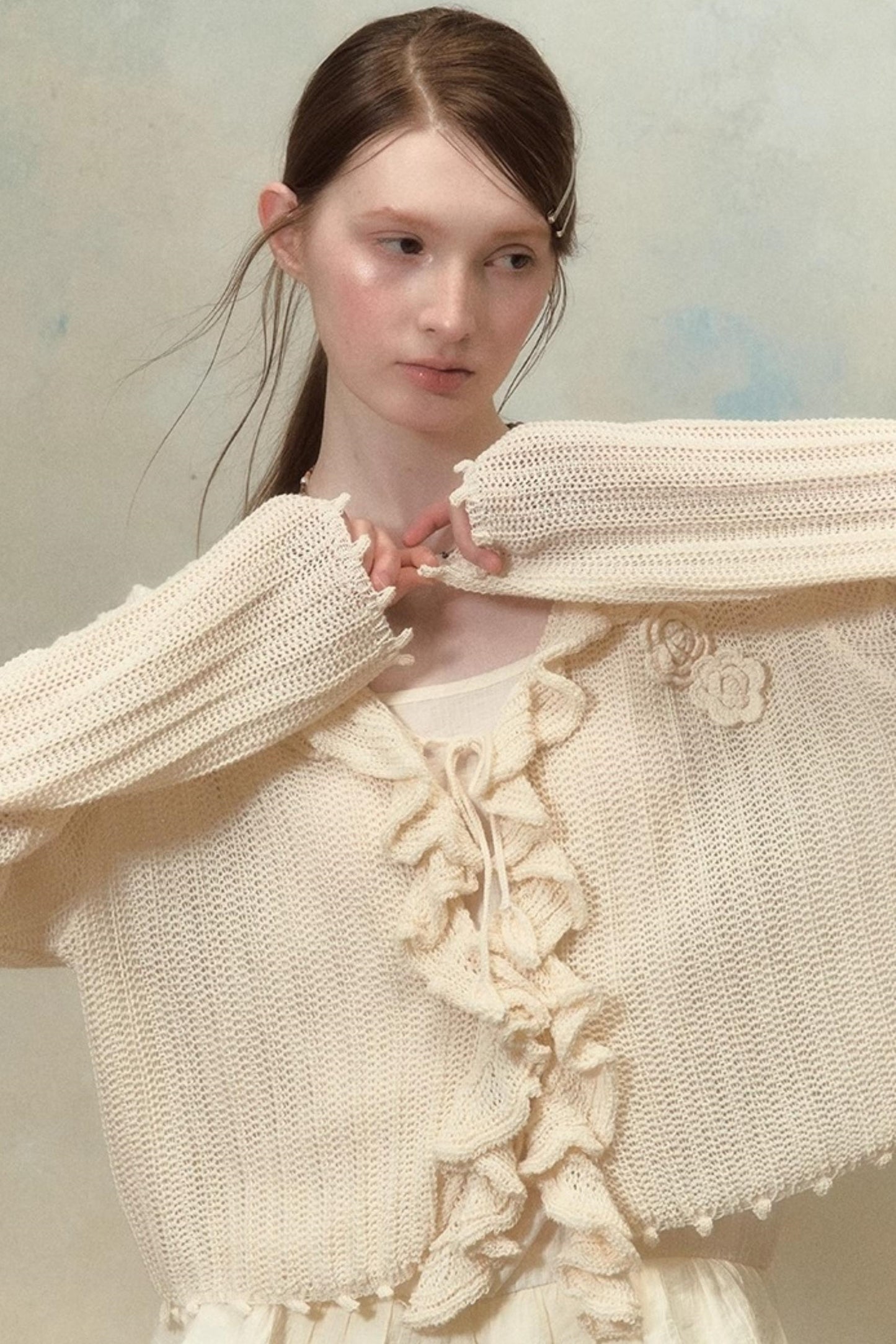 Floral Ruffle Cardigan