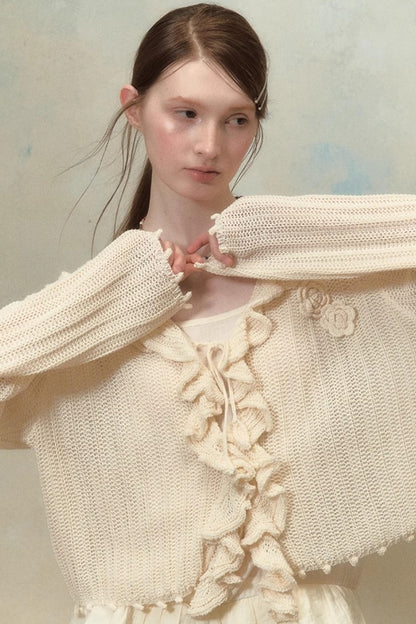 Floral Ruffle Cardigan
