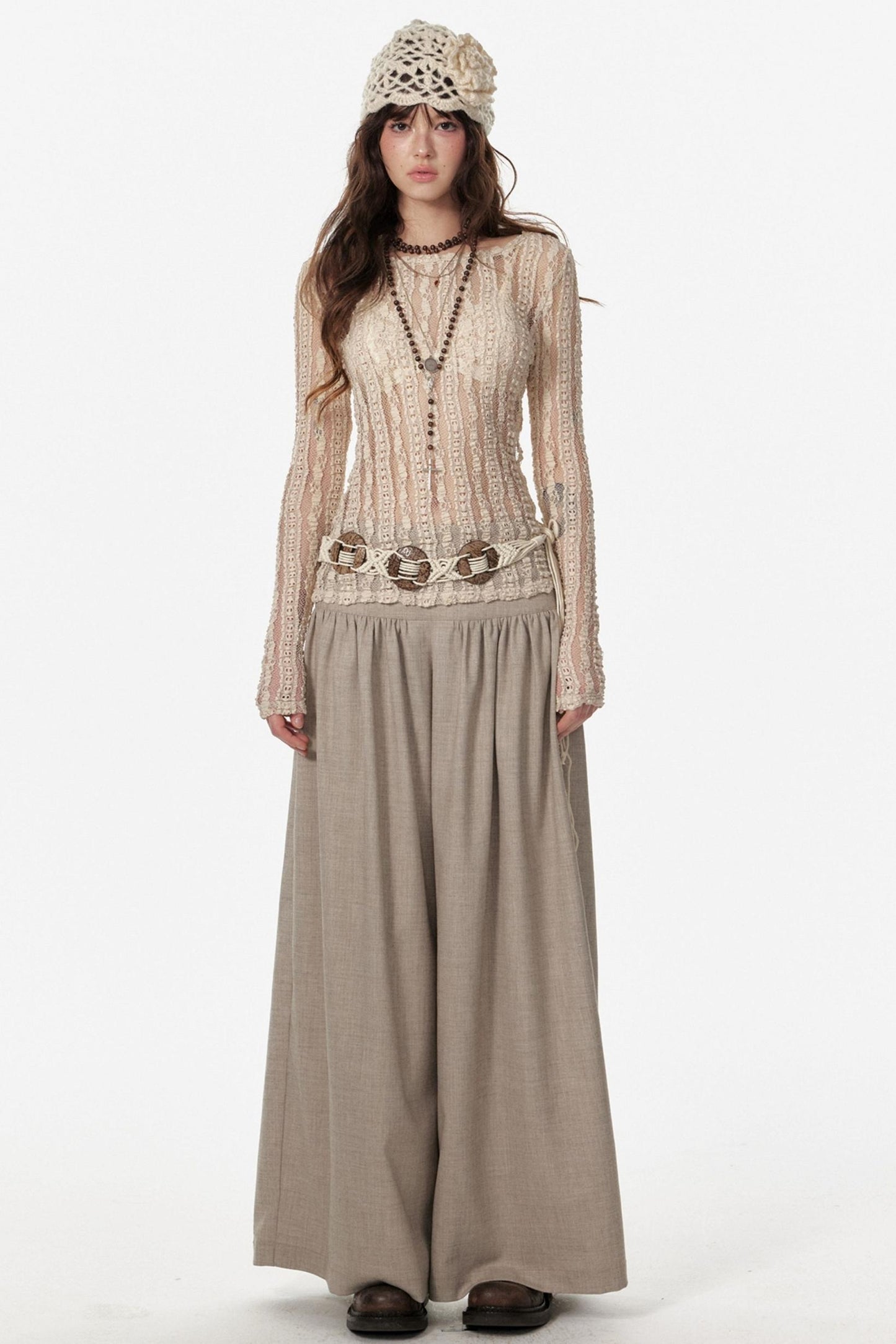 Retro Wide Slim Drape Pants