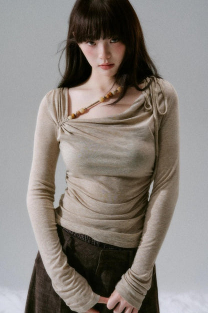 Lyocell Wool Beaded T-Shirt