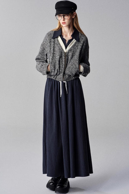 Diamond Galaxy Knitted V-Neck Top