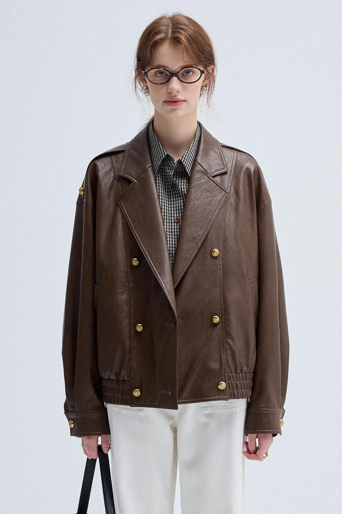 Retro Brown Leather Jacket